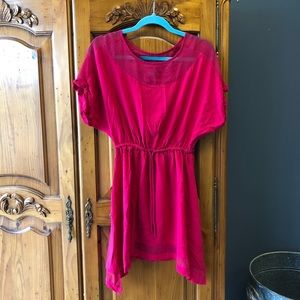 EXPRESS RED DRESS SIZE S DRAWSTRING WAIST